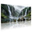 «Landscape & Nature Waterfall Rain Frogs Rocks Reflection Mountains Mist Green», ensemble de 3 impressions sur toile-1109093731