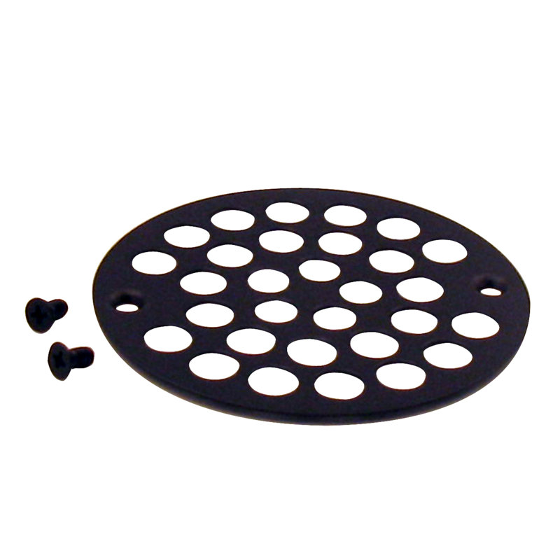 4-1/4" OD Brass Shower Strainer Grid Drain Cover, Oil Rubbed Bronze