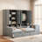Wooden Daybed With Three Drawers, All-in-one Cabinet, Desk And Shelves-60321130-60321129