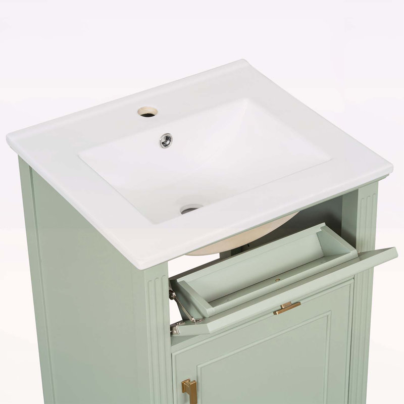 Modern Bathroom Vanity for Compact Spaces, Green