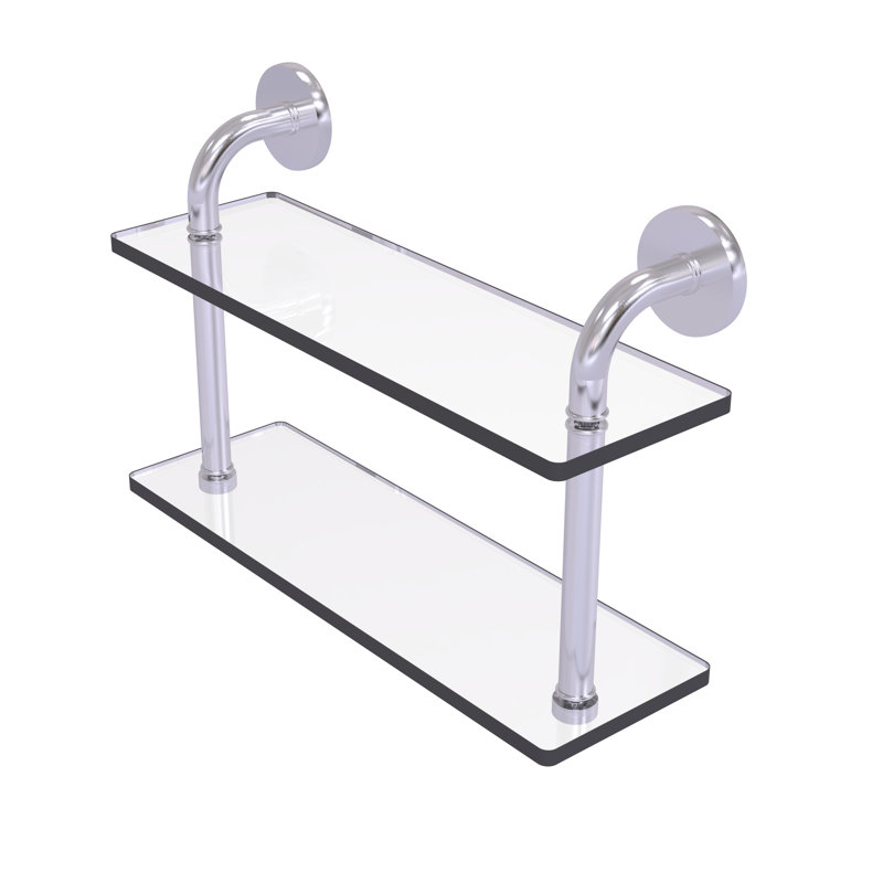 Tablette de verre Tioga, Chrome satiné