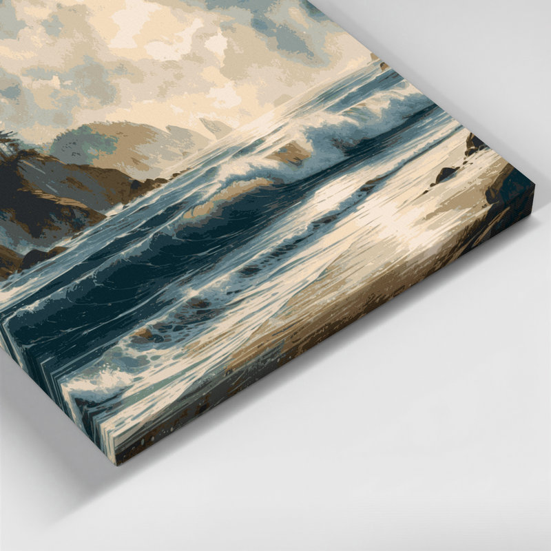 Coastal Pacific Coast, art mural sur toile noire, H 16 po x l 16 po