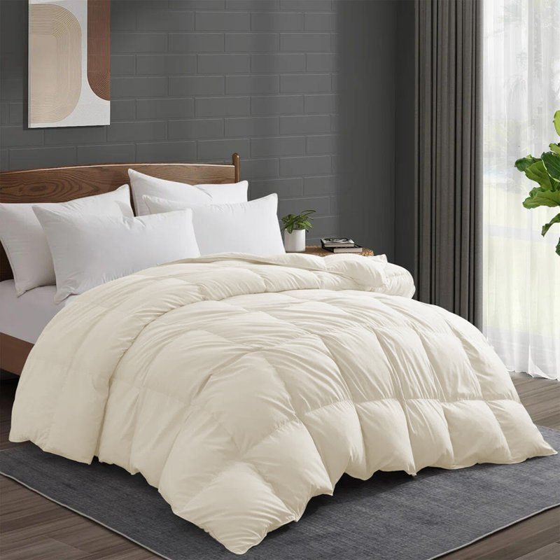 Insert de couette en duvet synthétique de qualité supérieure toutes saisons, Grand, Crème