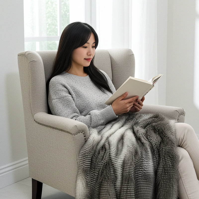 Jeté de luxe fabriqué à la main gris, beige et or Plutus, l 60 po x L 96 po, Jeté