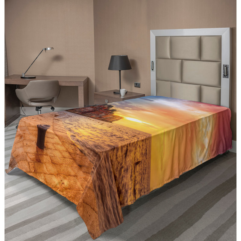 Drap-housse Ambesonne, Drap plat pour lit simple