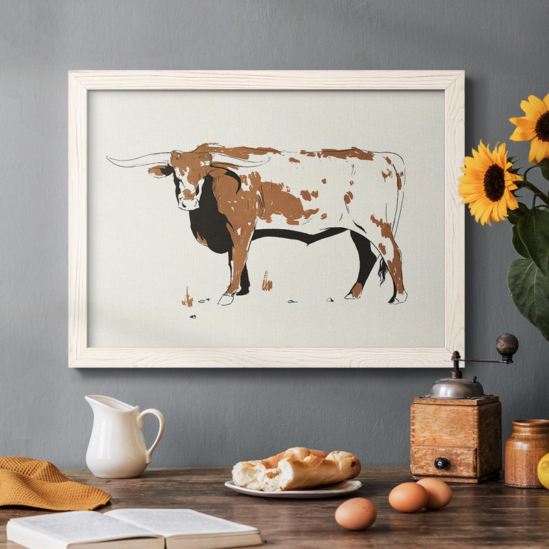 Terre Cotta Steer IV, reproduction d'art sur toile, Blanc, H 18 po x l 26 po