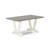 6-Pc Dinette Set – 4 Grey Parson Chairs, a Dining Bench, and a Cement Modern dining room table - Linen White-1850034355