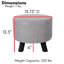Tabouret de pieds rond en lin 13,75 po BirdRock Home, gris / noir