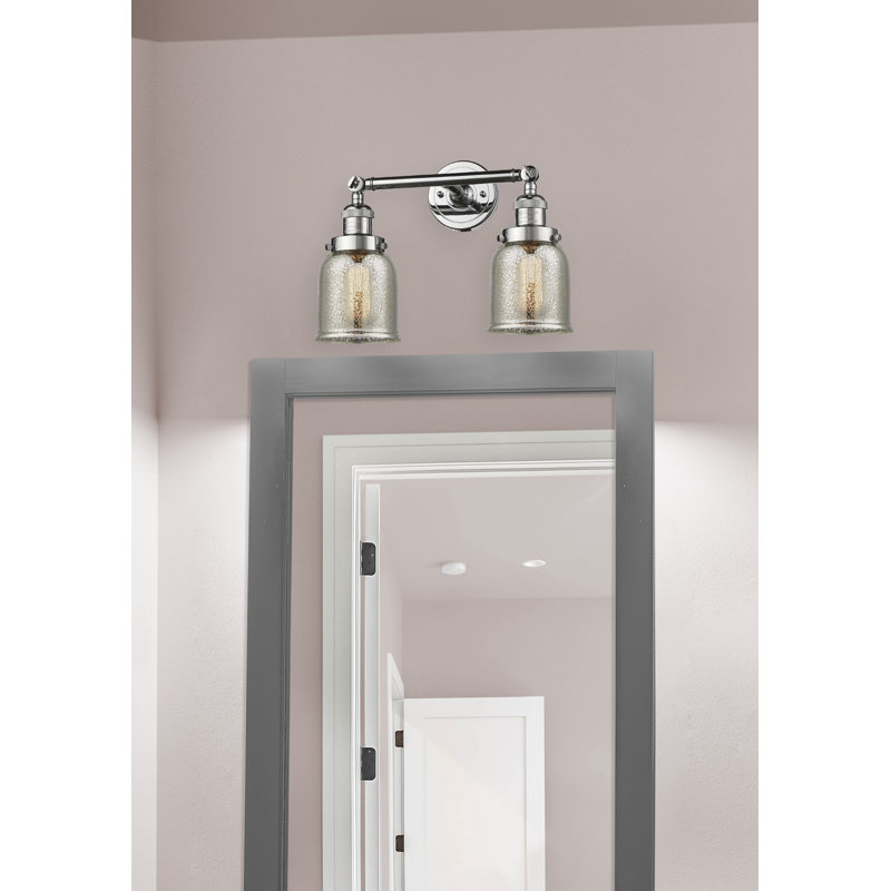 Latta 2 - Light Dimmable Vanity Light, Incandescent, Black Antique Brass, Silver Mercury