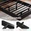 Base de lit flottante simple Einhomn avec tête de lit et station de charge, base de lit plateforme en bois avec lumières DEL, sans bruit, aucun sommier nécessaire - facile à assembler - noir-334268691-334268692