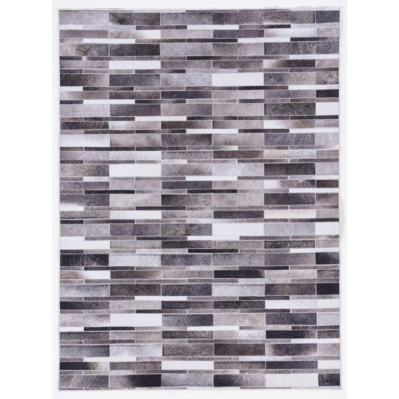 Tapis gris / noir Jameown, Rectangle 6 pi 7 po x 9 pi 7 po