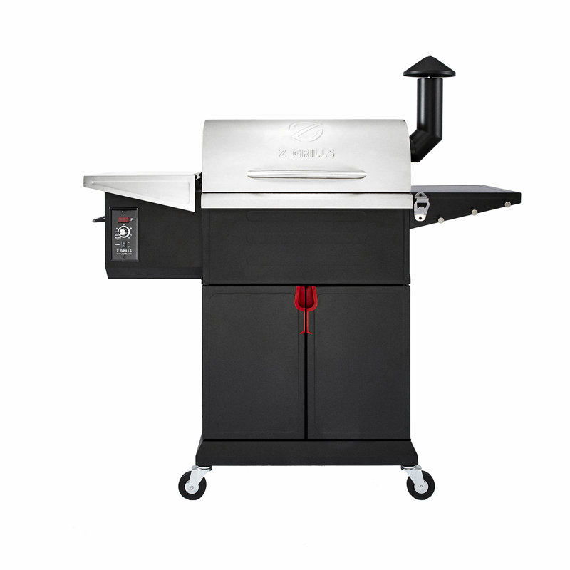 ZGRILLS Offset Wood Burning Portable 573 Square Inches Smoker & Grill, Black/Silver