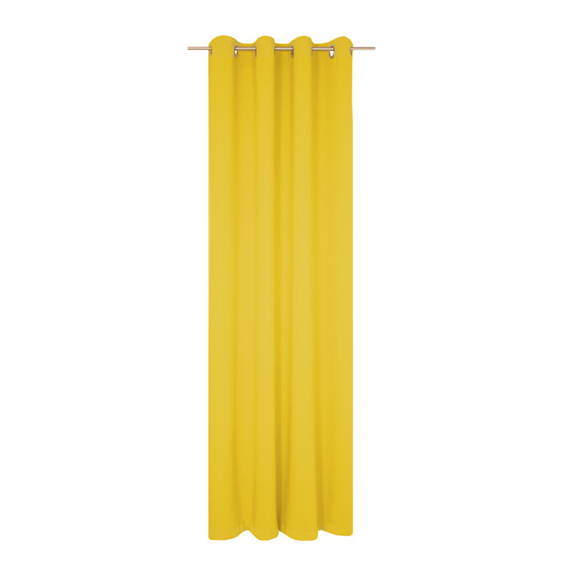 Polyester Blackout Grommet / Eyelet Curtain Panel, 142cm Width x 395cm Drop, Yellow