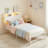 Twin Size Metal Bed Frame with 2-Tier Storage Bookcase Headboard