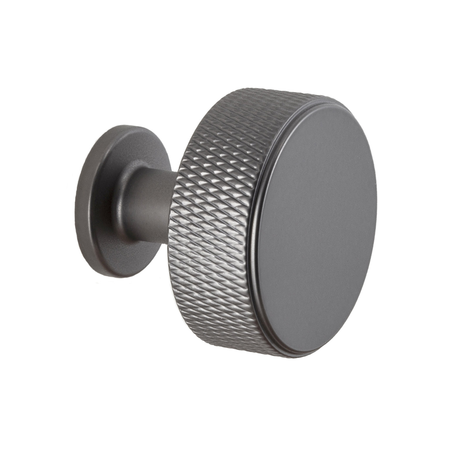 Kent Knurled Round Knob, Black Nickel, 1.38"