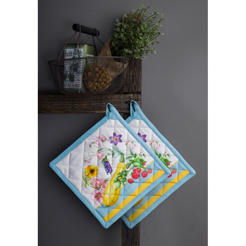 Ensemble de maniques 100 % coton Maison d'Hermine Giverny - 8 po x 8 po