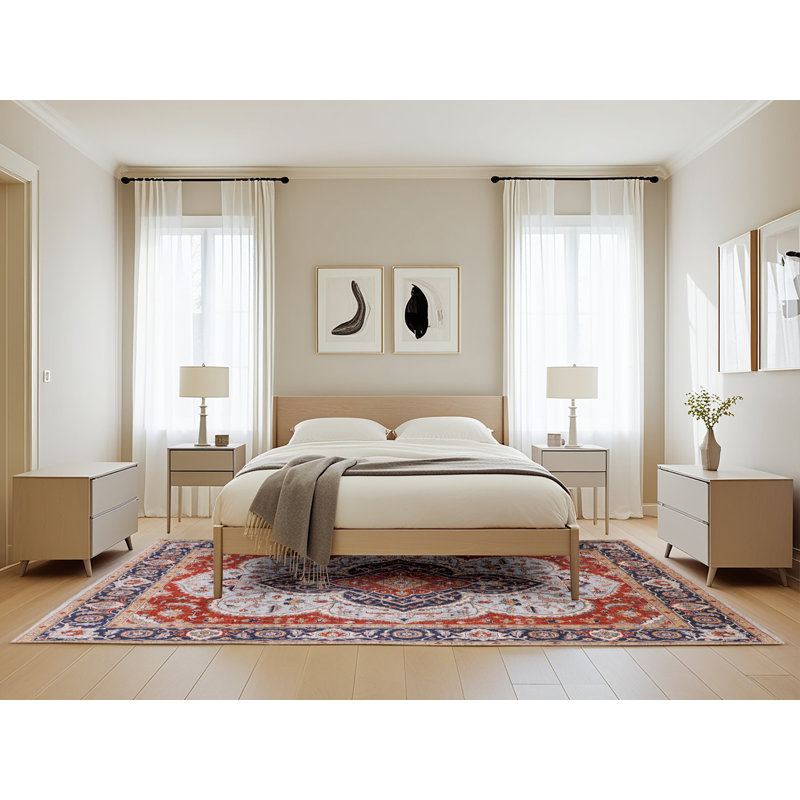 Lampron Oriental Indoor Rug, Rectangle 5' x 8'