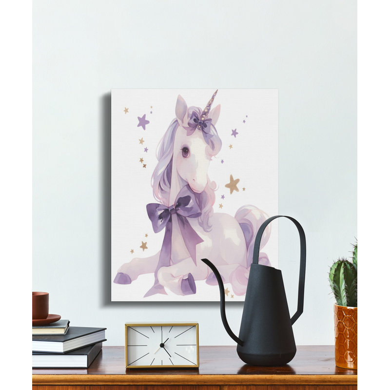 Whimsical Unicorn Pastel Stars Canvas Print, 15x30