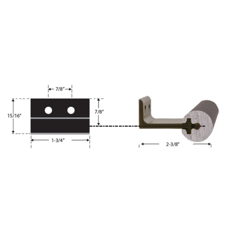 Support de rail horizontal, Noir