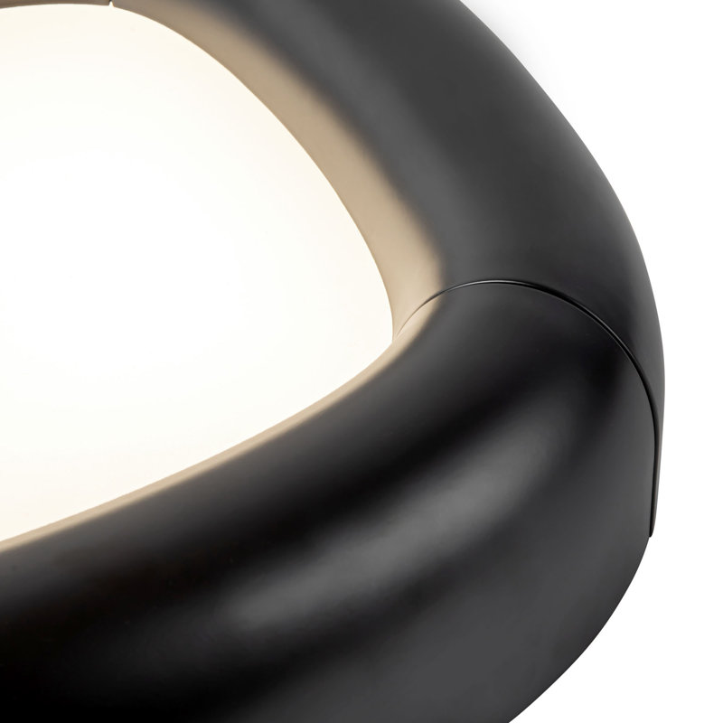 Folio 15-in Black dimmable LED Flush Mount, Matte Black