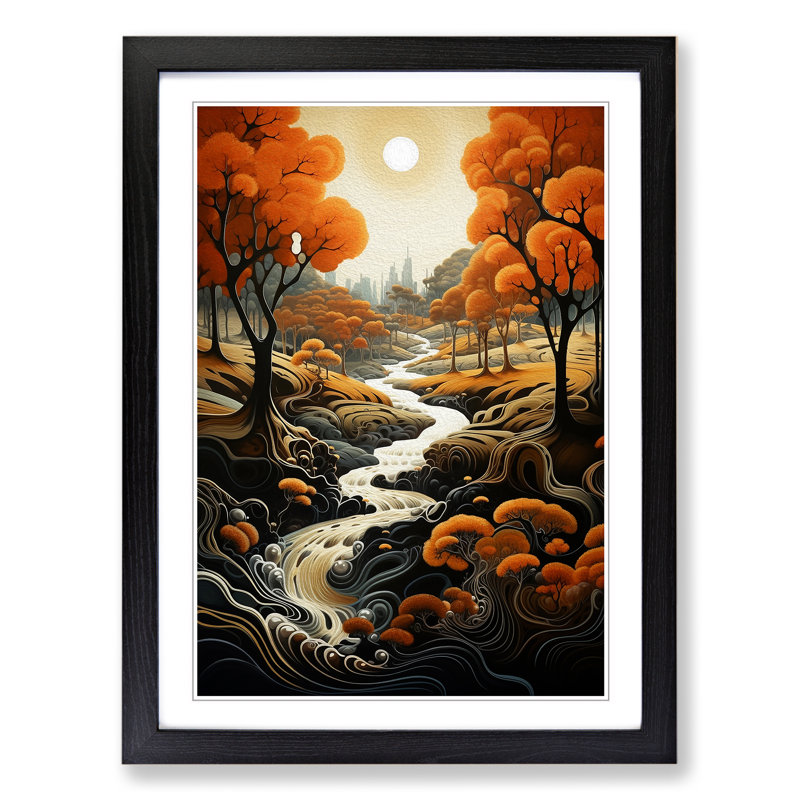 Landscape Informel No.2 - Framed Print, 64cm H x 46cm W x 2cm D, Black 