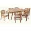 Ensemble repas d'extérieur 6 places en bois d'acacia avec coussins