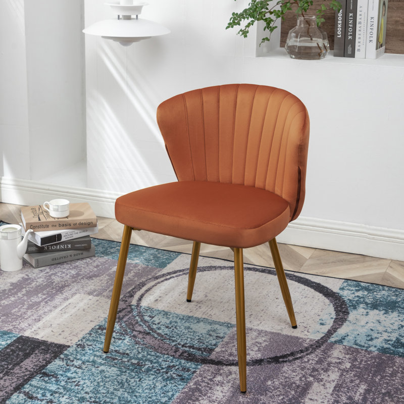 Rawl Upholstered Accent Chair, Red Orange Polyester