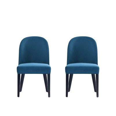 Manhattan Comfort Hillman Modern Velvet Upholstered Beech Wood Dining Chair In Espresso Wood