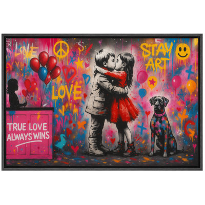 «True Love», images de graffiti, impression sur toile encadrée