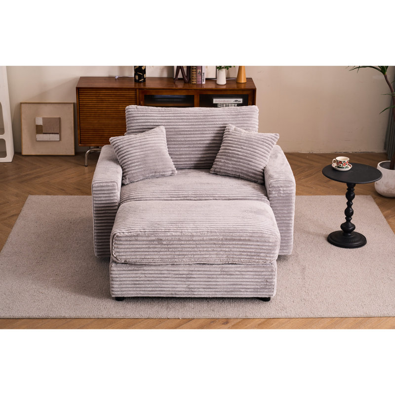 Fauteuil-lit moderne avec coussin amovible - Confortable, velours côtelé pour le salon, la chambre à coucher, le salon confortable, le style, le revêtement doux