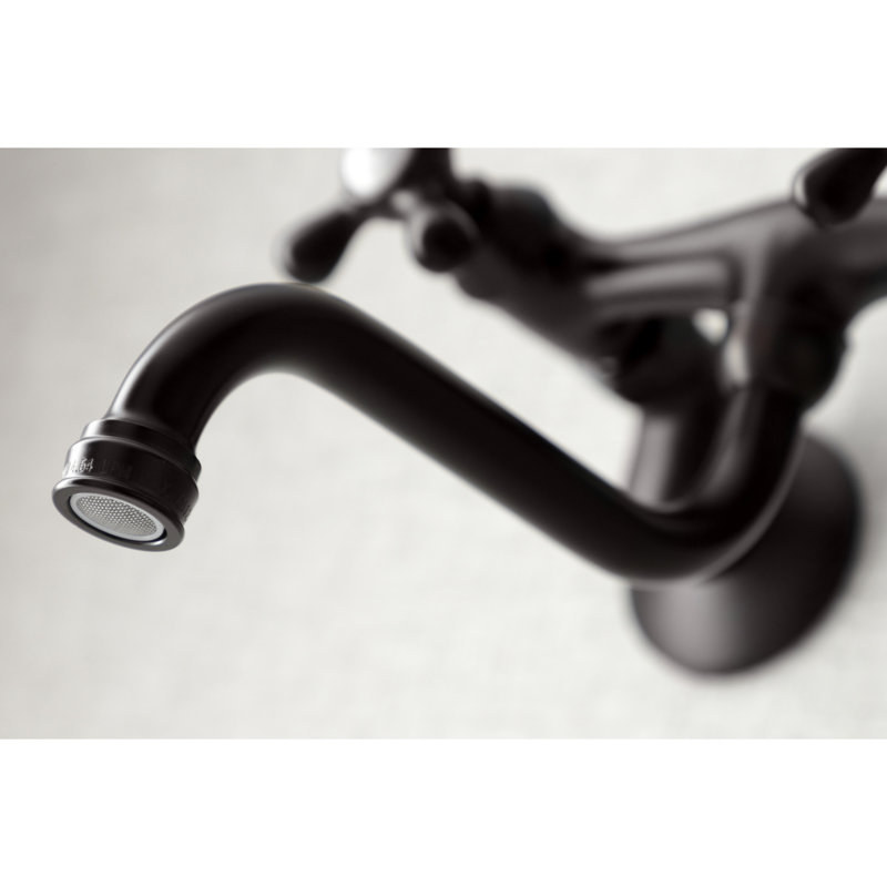 Kingston Brass Kingston Two-Handle 2-Hole Wall Mount Bathroom Faucet, Oil Rubbed Bronze