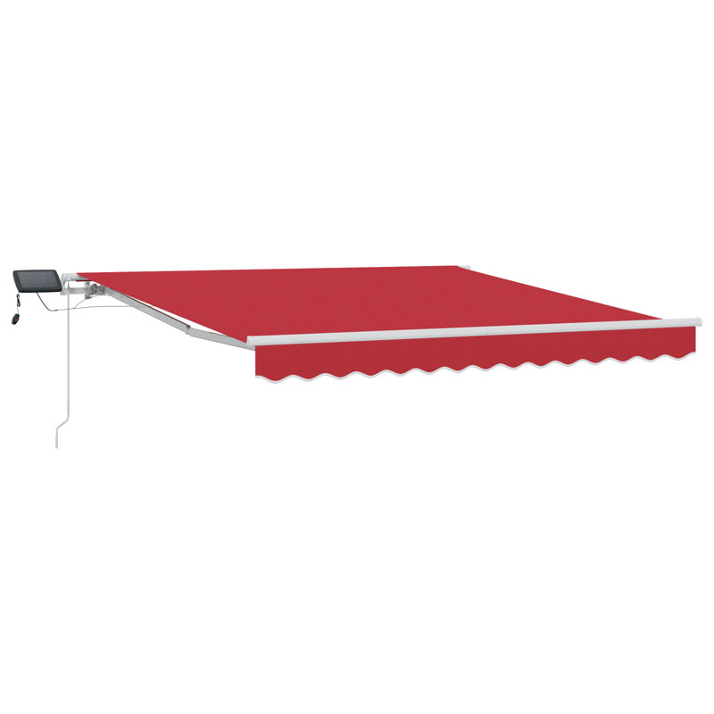 Brayden Studio Retractable Patio Awning, 300 cm W x 250 cm D, Red