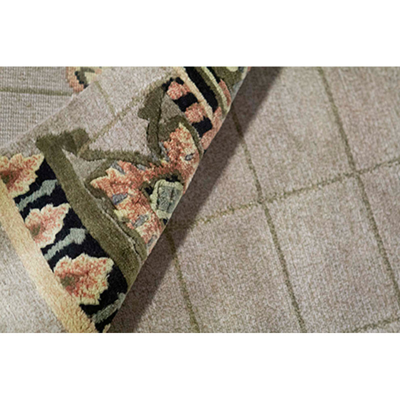 Tapis beige noué à la main de haute qualité