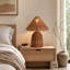 Lampe de table en rotin bronze antique