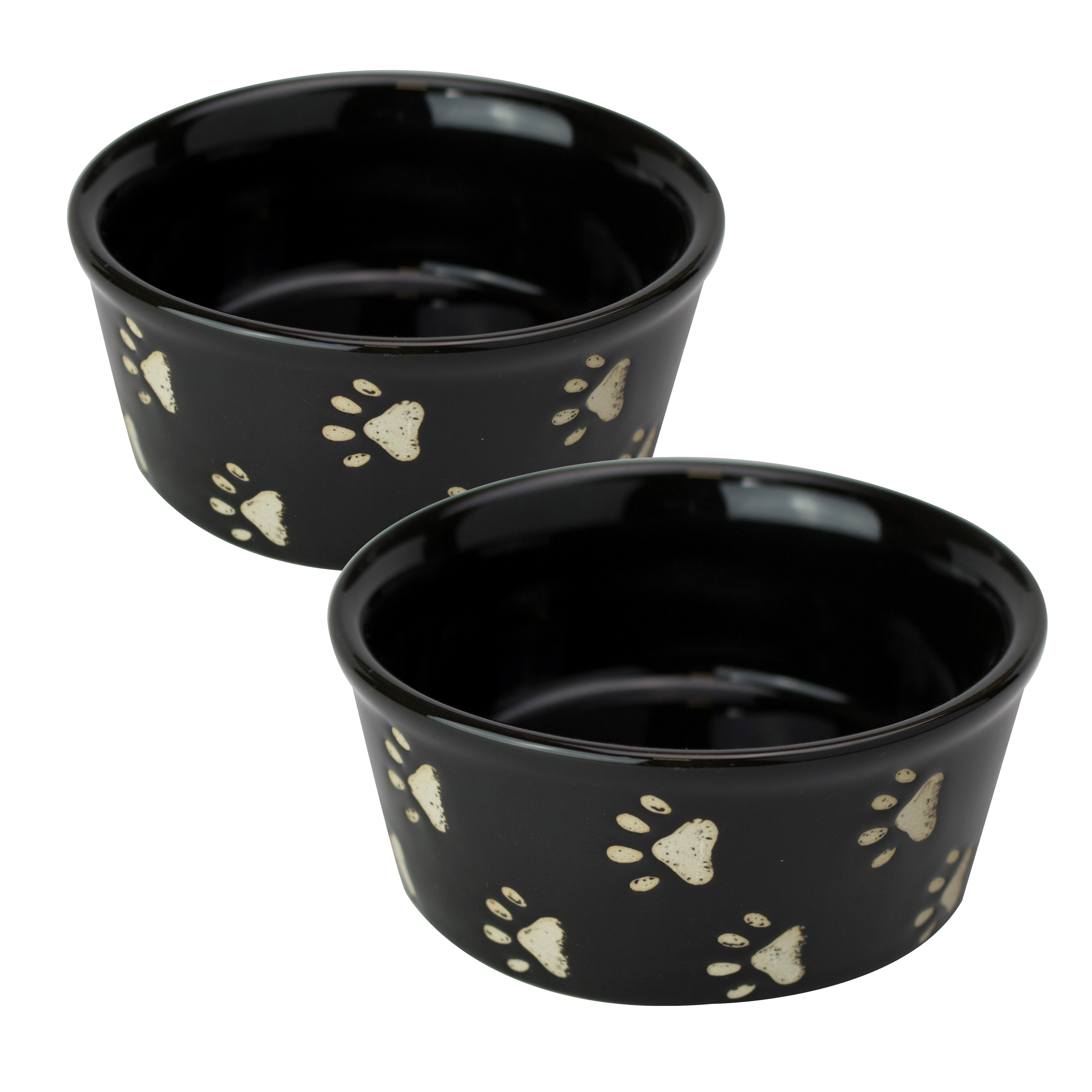 Capri - Black Gunpowder Luxury Dog Bowl
