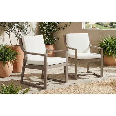 Ensemble de chaises d'extérieur Ensemble de chaises pour l'extérieur, jardin, bois brun noir et coussin beige