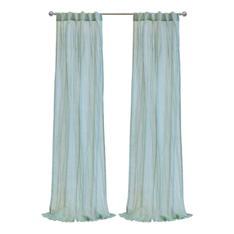 Sheer Curtain Single Panel, 52" W x 95" L, Pale Thyme