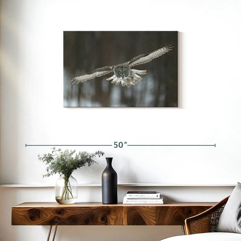 Brampt Flying Great Gray Owl, 20" H x 30" W