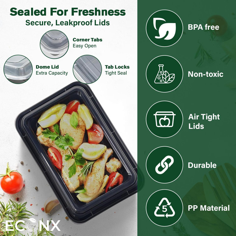 32oz Meal Prep Containers Reusable 1 Compartment Food Storage Pack Of 30