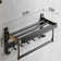 24 inch foldable rustproof towel rack with towel bar and movable hooks, suitable for bathroom toilet wall mounted storage, space saving, practical and convenient.