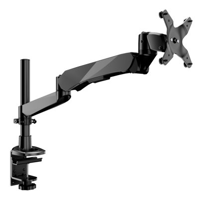 Mount-It! Full Motion Single Monitor Desk Mount with Gas Spring Arm for monitors up to 32", Black