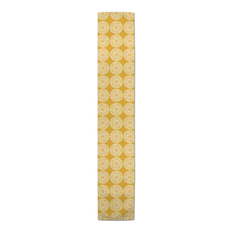 Petrone Geometric Table Runner, Yellow, 72" x 16"