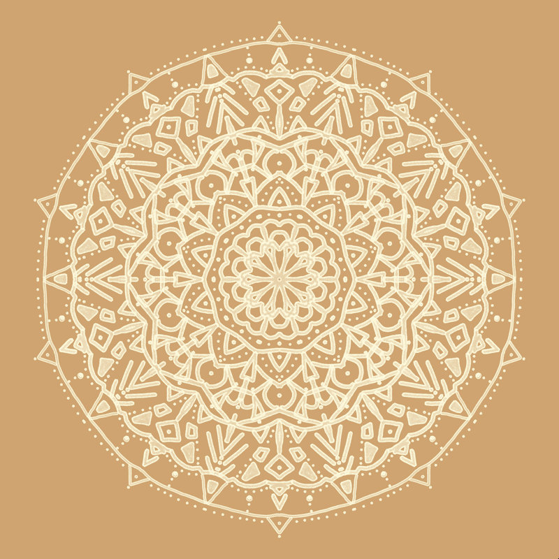 Cuir boho mandala, H 12 po x l 12 po