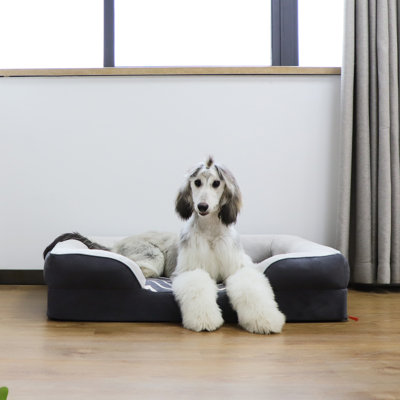 Geometric Orthopedic Suede Pet Bed