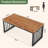 63" Solid Wood Dining Table for 4-6, Kitchen Table Sturdy Iron Frame