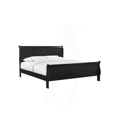 Mobilier de chambre à coucher en bois massif à finition noire