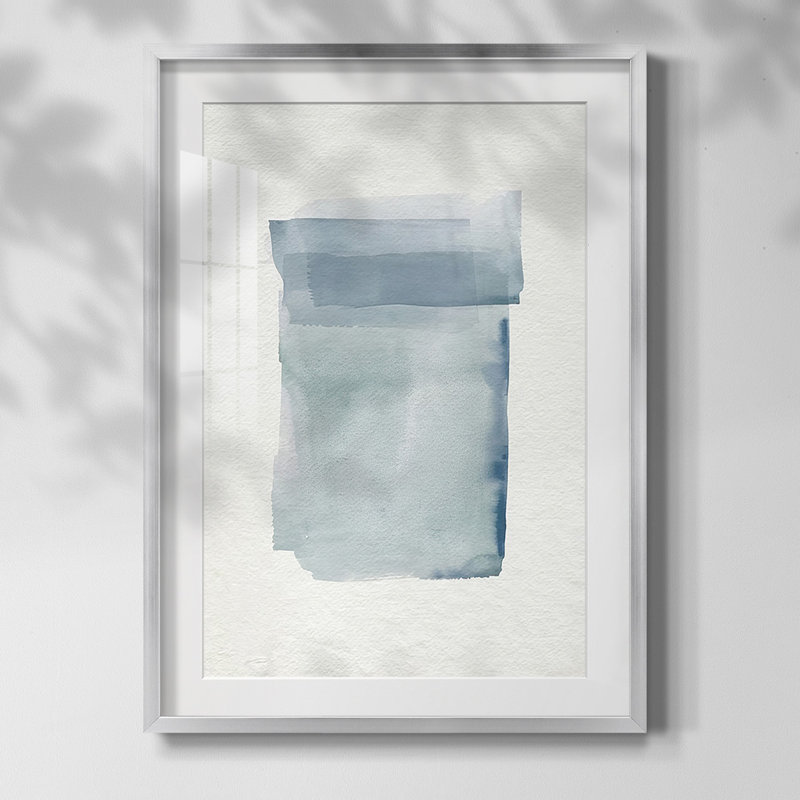 Lentille aquarelle I, Blanc, Papier avec cadre argenté