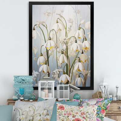 " Minimalism Snowdrops Beige Scenery "