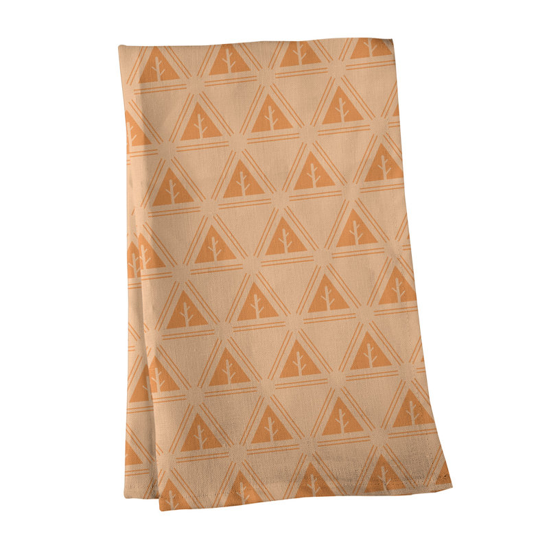 Theo Nath Tea Towel Kitchen Towel, Light Orange/Dark Orange, Poly Twill