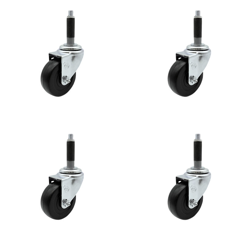 Hard Rubber Swivel Caster with Expanding Stem